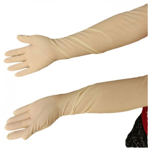 Гинекологические перчатки с удлинённой манжетой опудренные