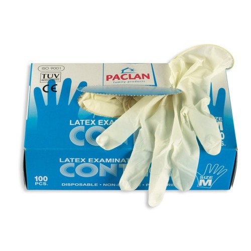 Латексные одноразовые перчатки Paclan 