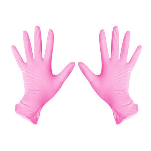 Нитриловые розовые перчатки