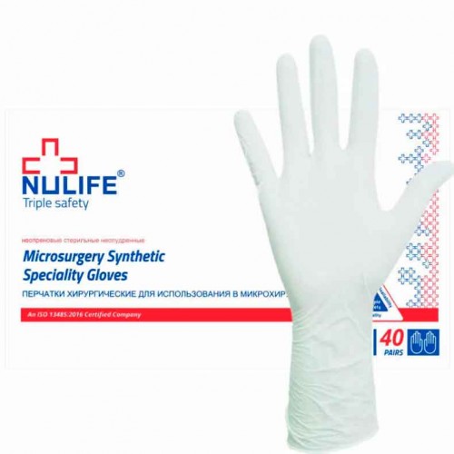 Перчатки хирургические неопреновые стерильные неопудренные NULIFE Microsurgery Neoprene