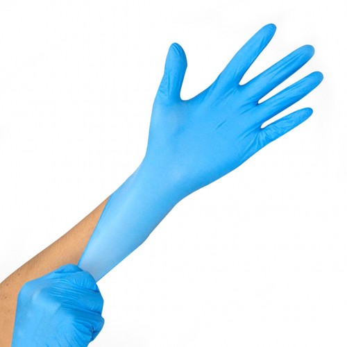 Benovy, Перчатки нитровиниловые гладкие одноразовые голубые