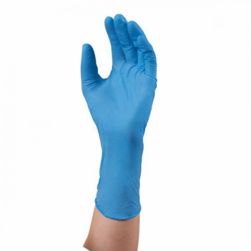 Нитриловые смотровые перчатки с удлинённой манжетой