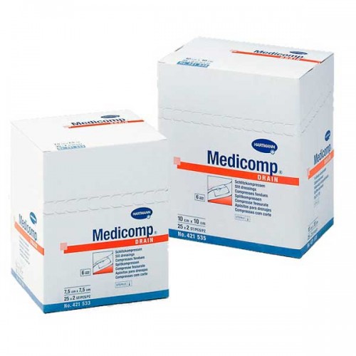 Салфетки Medicomp drain стерильные сорбционные с разрезом для катетеров и канюль