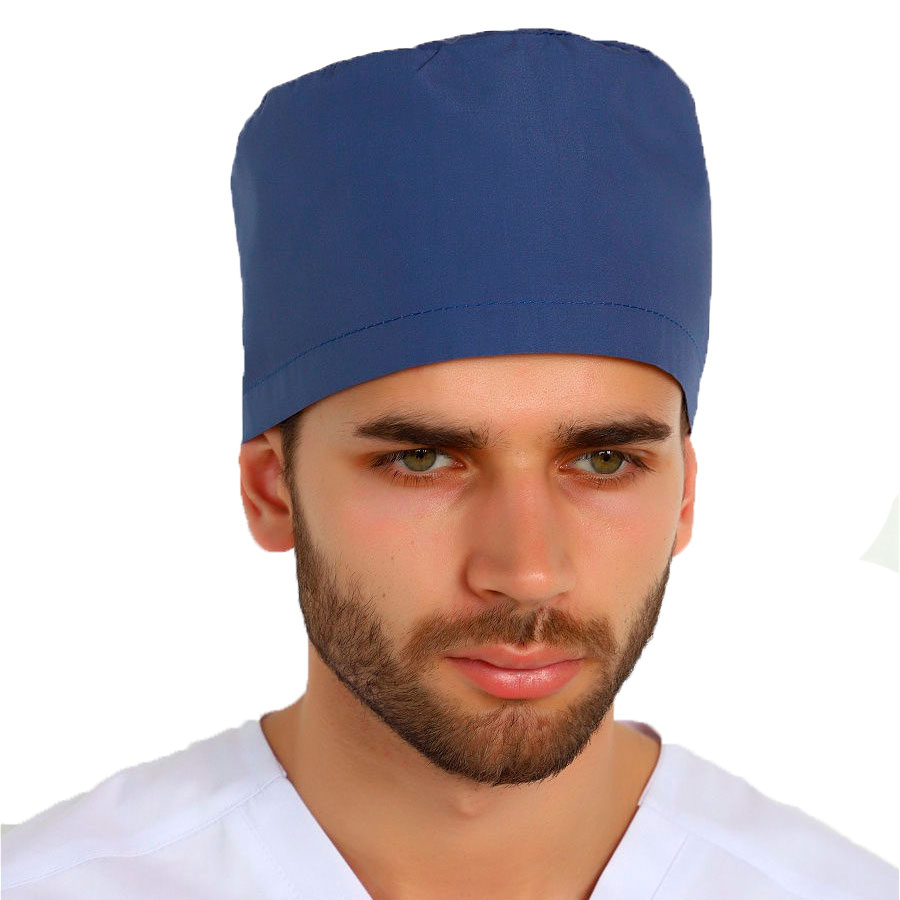 Колпак медицинский мужской из смесовой ткани синий