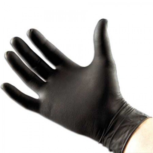 Виниловые перчатки чёрные
