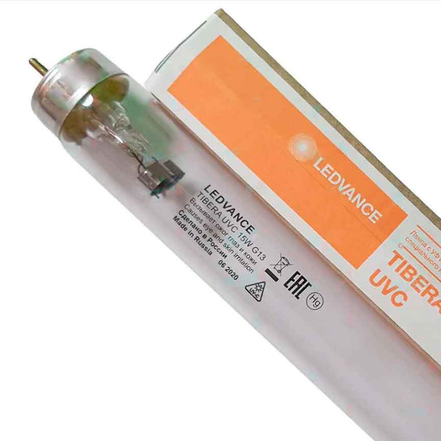 Бактерицидная лампа LEDVANCE TIBERA UVC 15W T8 G13 UVC 253,7nm с упаковкой